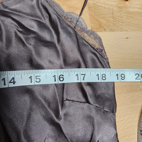 Silk Lace Trim Chemise Coquette Slip Dress Large - Picture 6 of 7